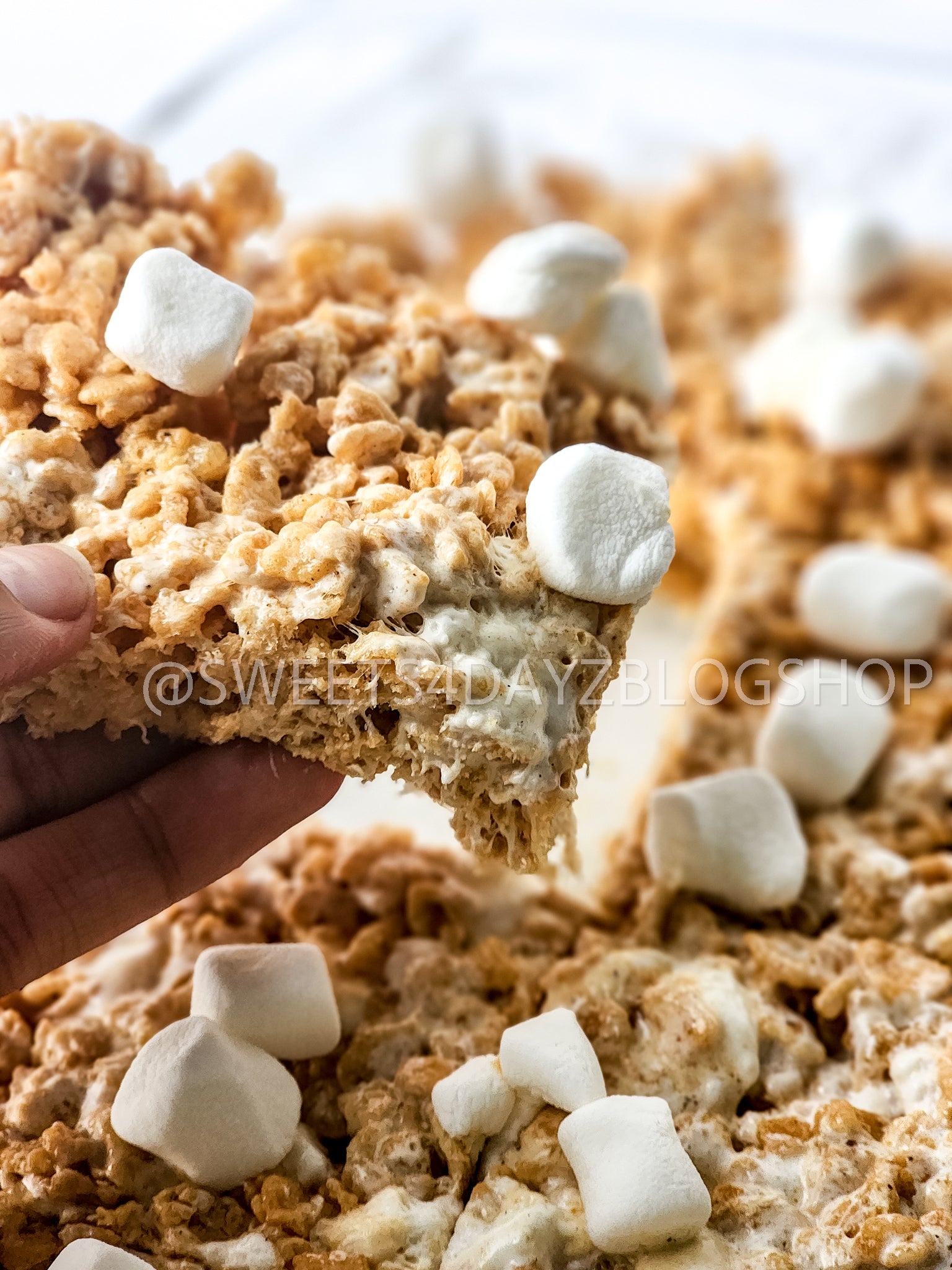 Fluffernutter Rice Krispies on White