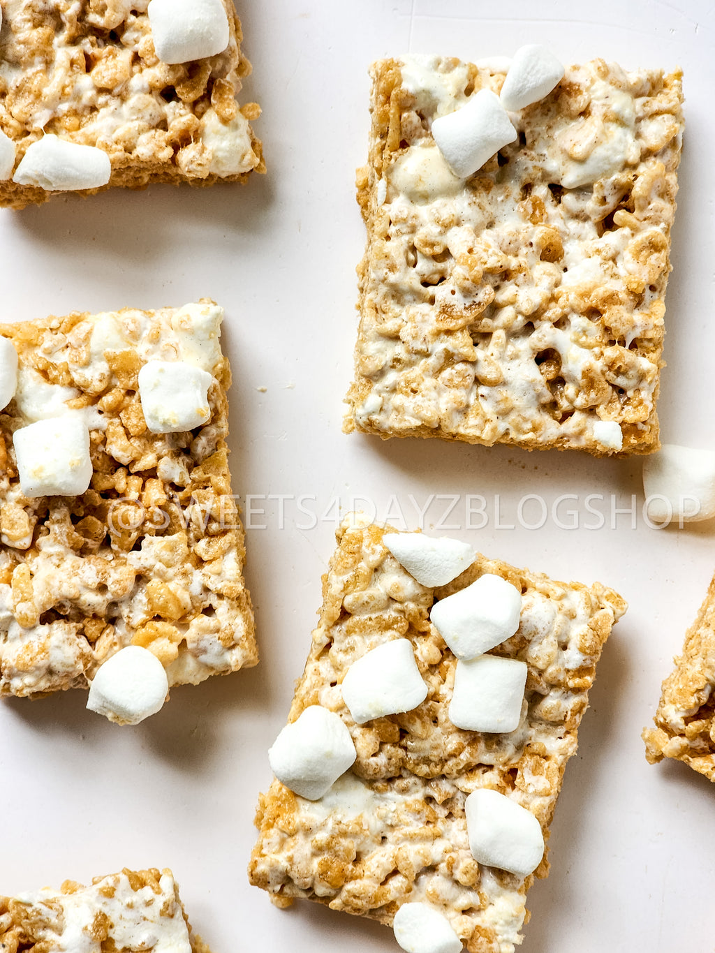 Fluffernutter Rice Krispies on White