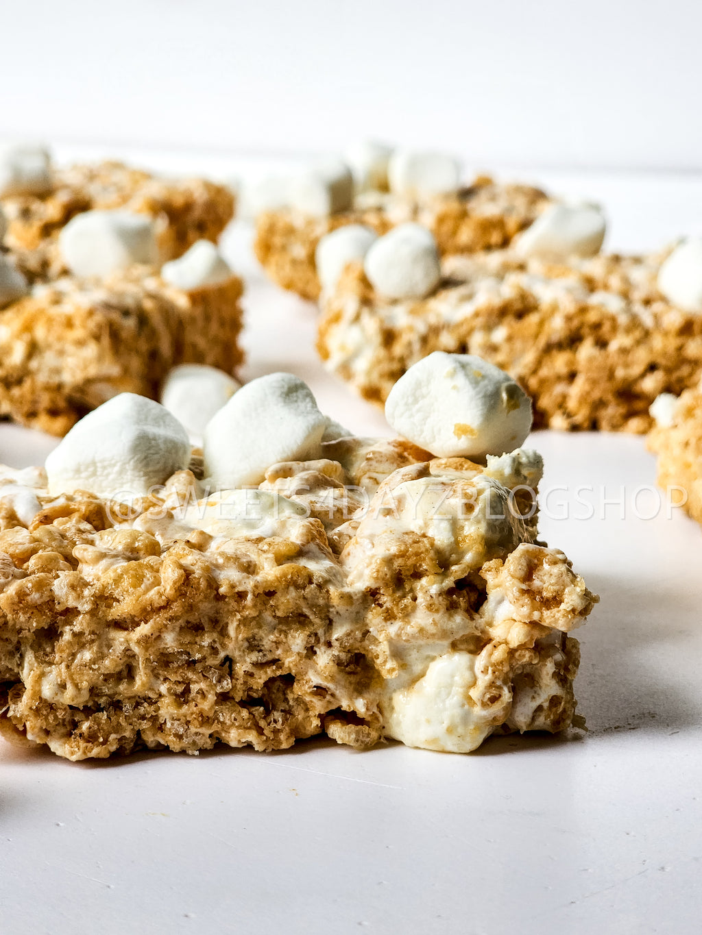Fluffernutter Rice Krispies on White