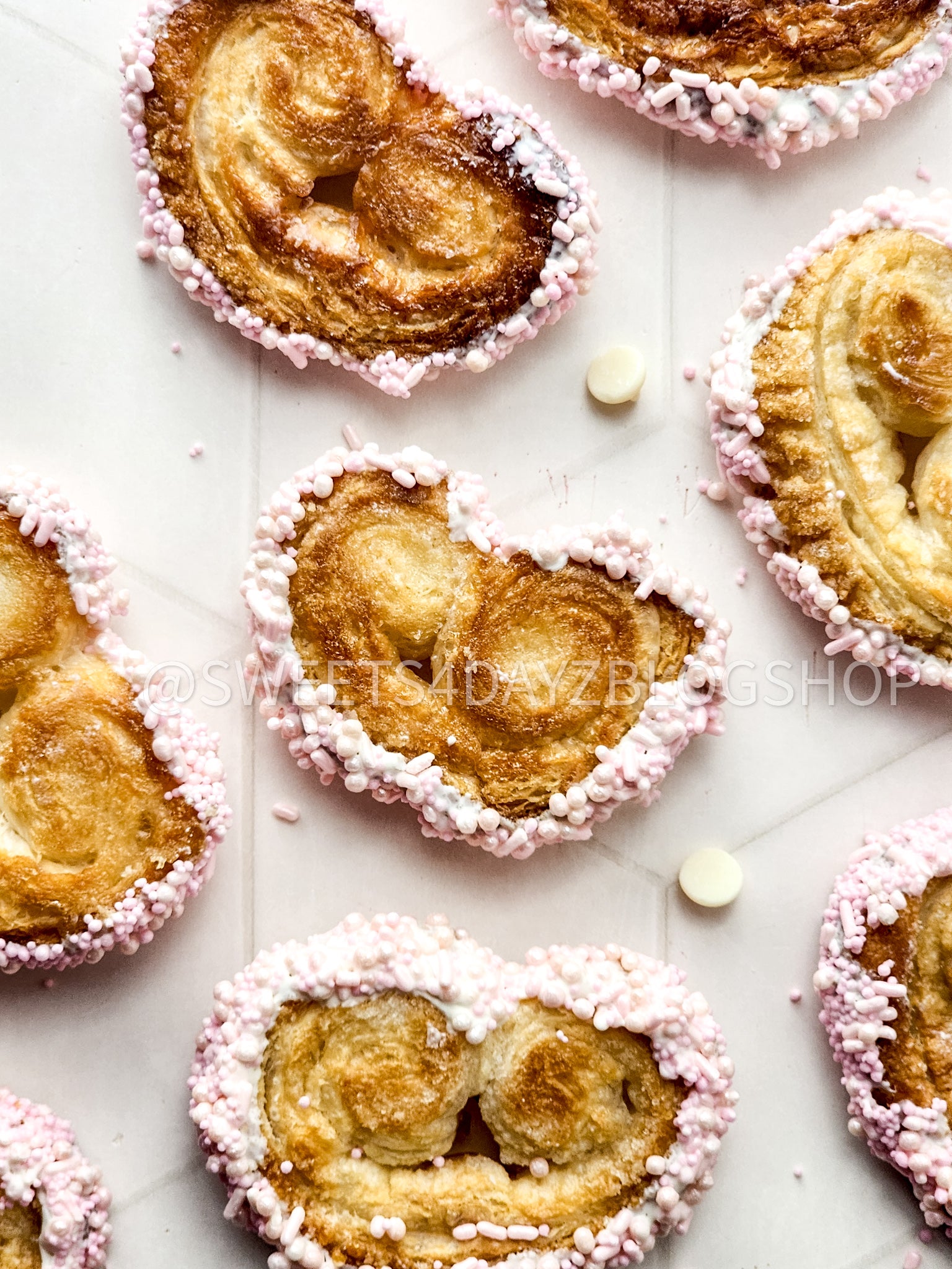 Heart Palmier Cookies on Rhombus