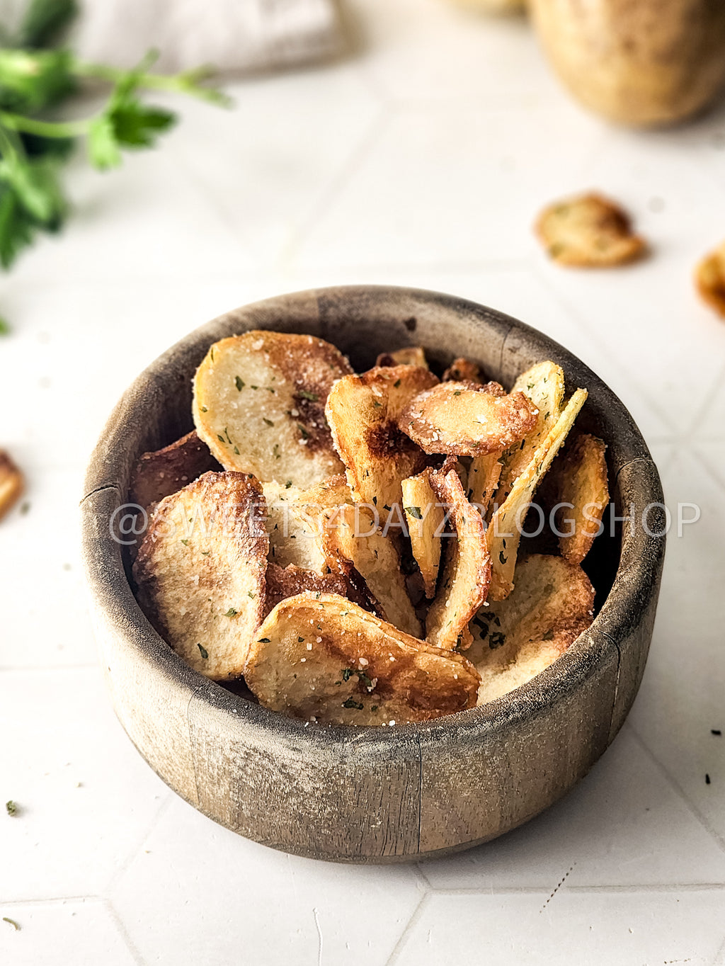 Homemade Potato Chips on Rhombus