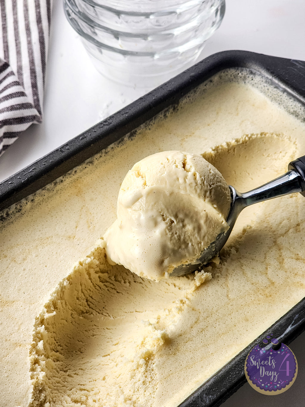 Salted Caramel Ice Cream on White