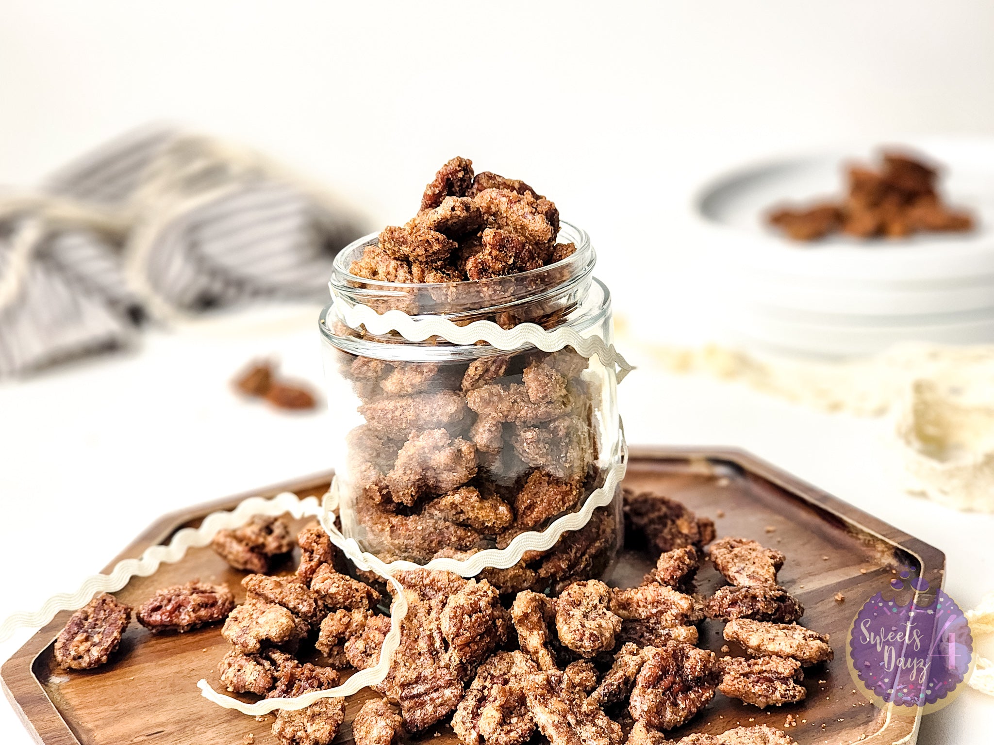 Candied Pecans on White