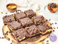 Dubai Pistachio Brownies on Gold Marble