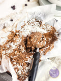 Chocolate Coconut Ice Cream on Gold Marble