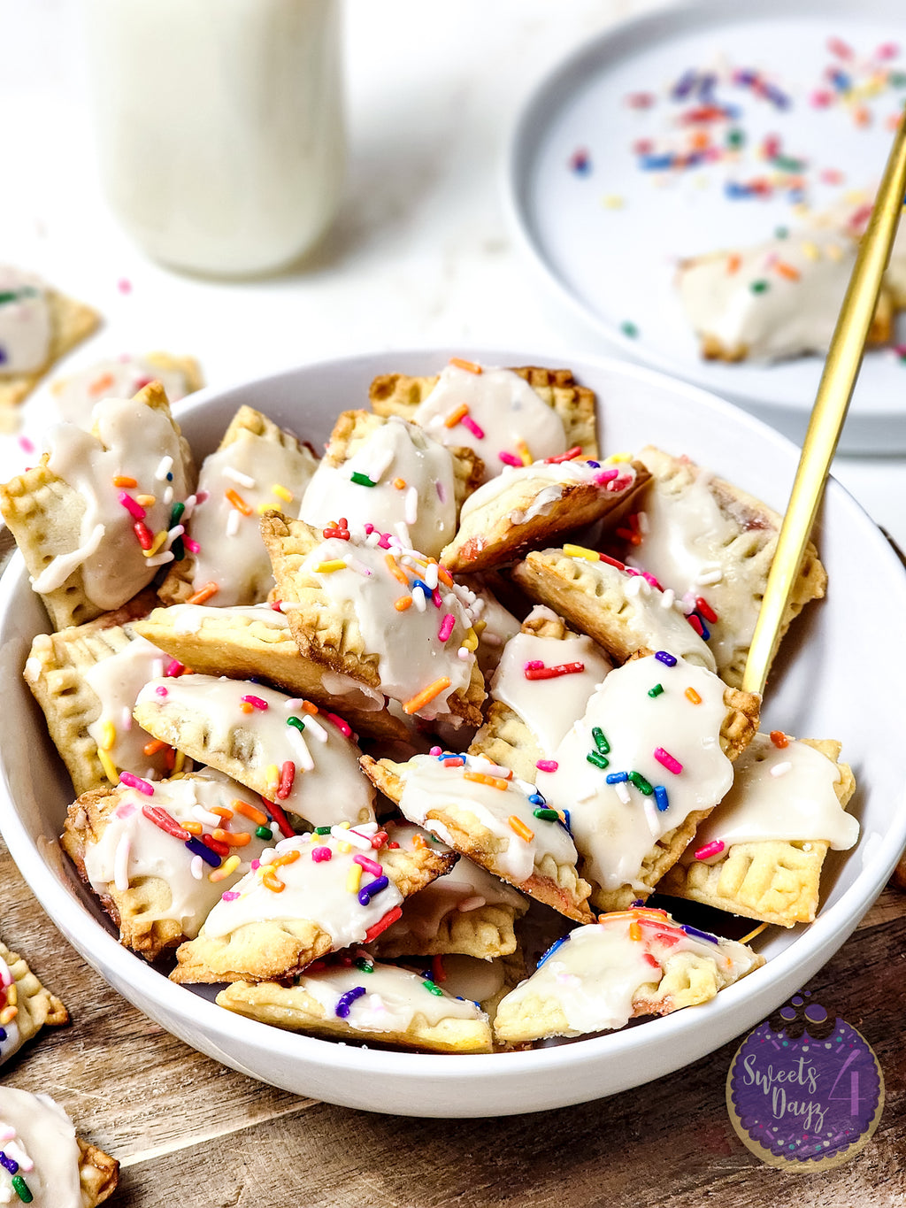 Mini Strawberry PopTarts on Gold Marble