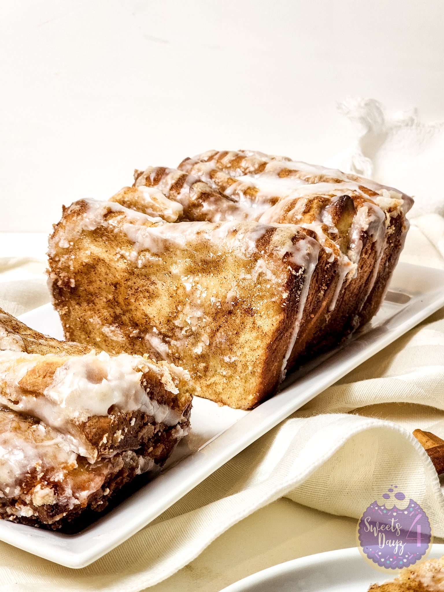 Cinnamon Pull Apart Bread on Gold Marble