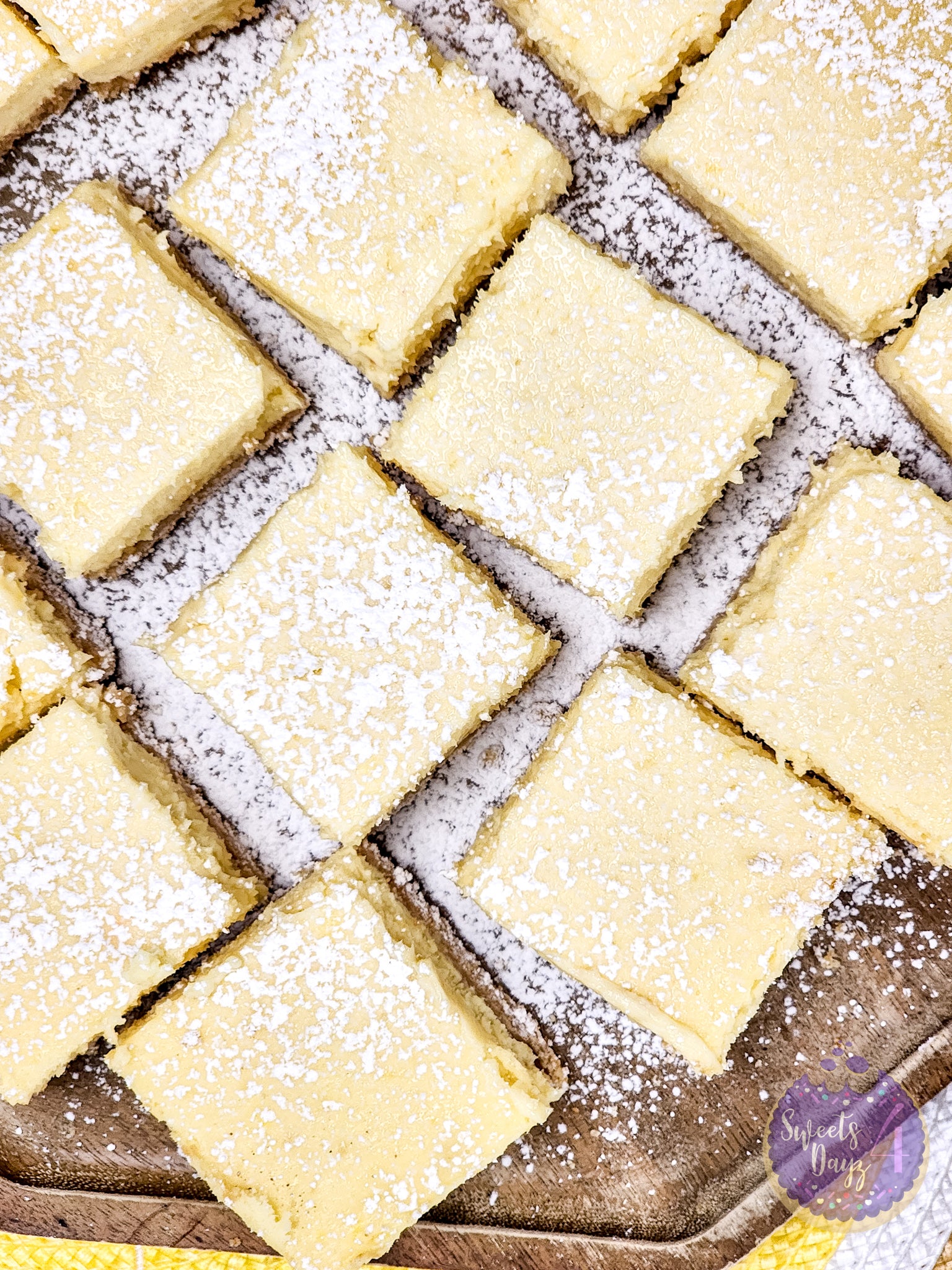 Lemon Cheesecake Bars on Marble
