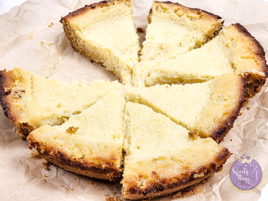 Lemon Gooey Butter Cake on Gold Marble