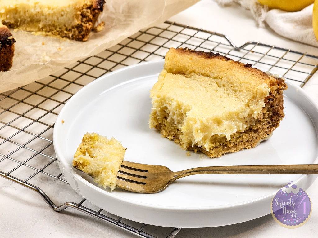 Lemon Gooey Butter Cake on Marble