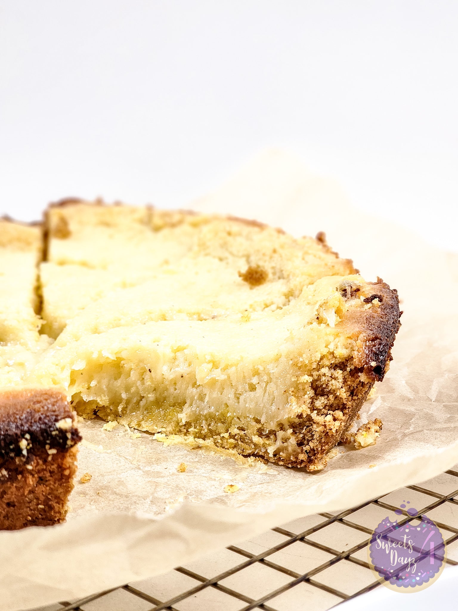 Lemon Gooey Butter Cake on Marble