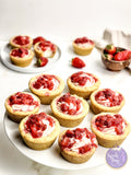 Strawberry Cheesecake Cookie Cups on Gold Marble