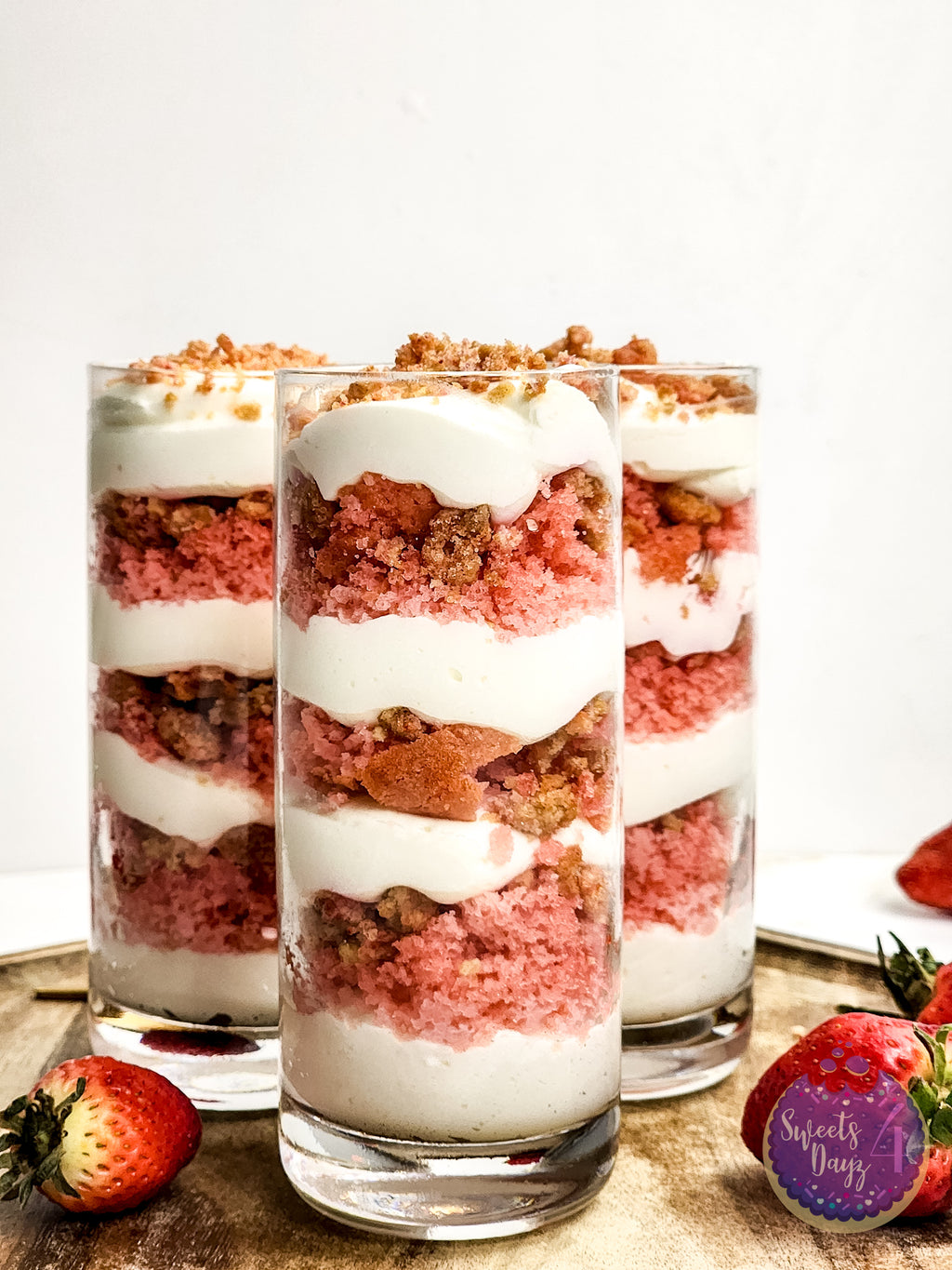 Strawberry Crunch Parfait on Rhombus