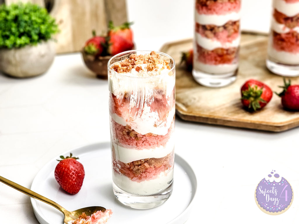 Strawberry Crunch Parfait on Rhombus