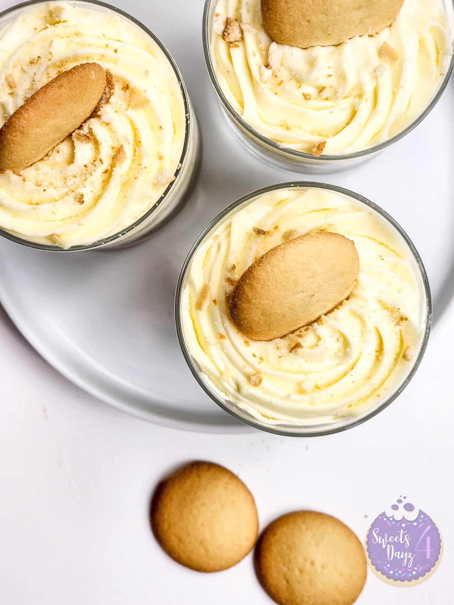 No Bake Vanilla Cheesecake Cups on White