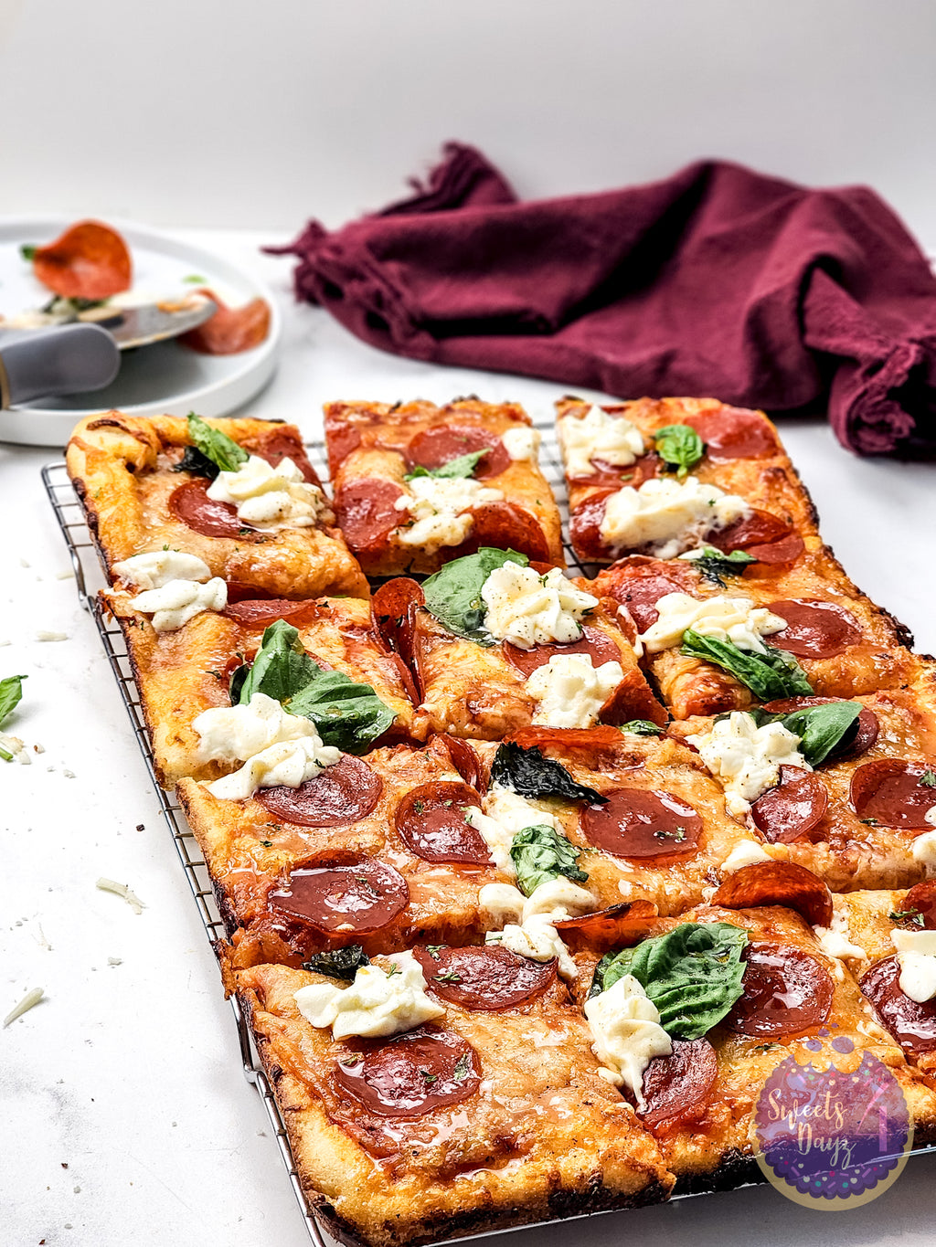 Honey Hot Pepperoni Pizza on Marble