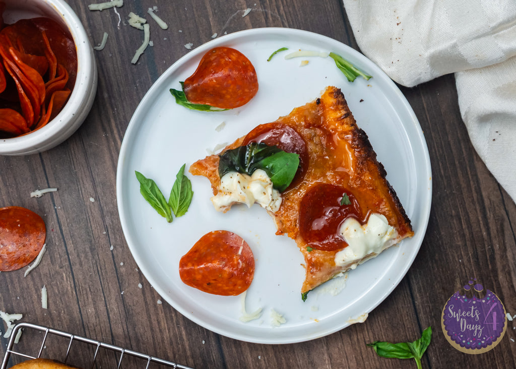 Honey Hot Pepperoni Pizza on Brown Wood (4K Quality)