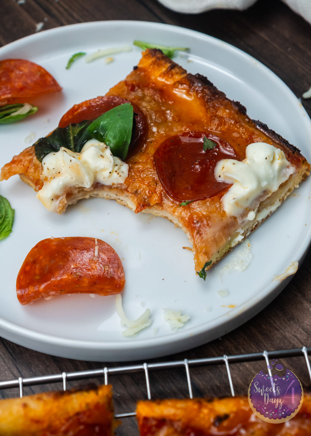 Honey Hot Pepperoni Pizza on Brown Wood (4K Quality)